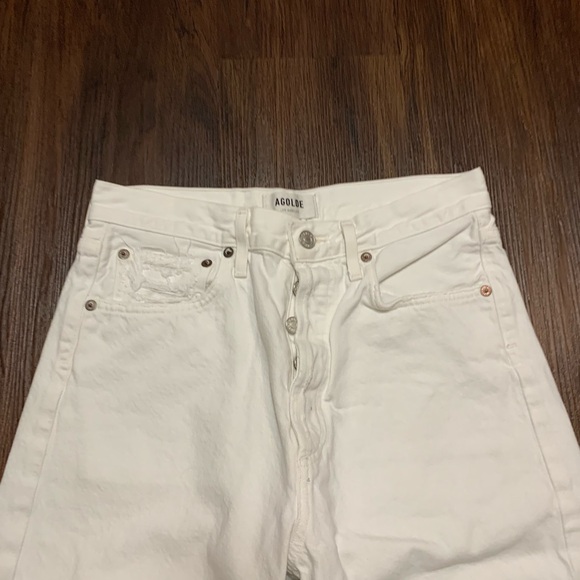 Agolde Riley High Rise Crop Distressed Jeans - Picture 6 of 11